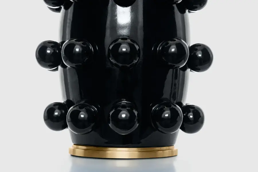 Linden 14" Cordless Table Lamp in Black with Linen Shade - Image 3