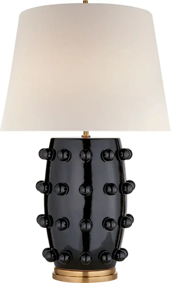 The Linden Medium Cordless Table Lamp combines sophisticated black finish with practical wireless functionality. Perfect for spaces without nearby outlets or creating flexible lighting arrangements. - alternate view