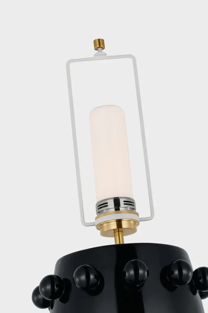 Linden Medium Cordless Table Lamp in Black with Linen Shade - Image 3