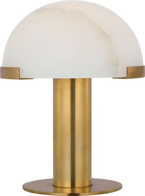 The Melange rechargeable accent lamp combines timeless elegance with modern convenience. Its antique-burnished brass finish and alabaster shade create a warm, sophisticated glow perfect for intimate spaces.