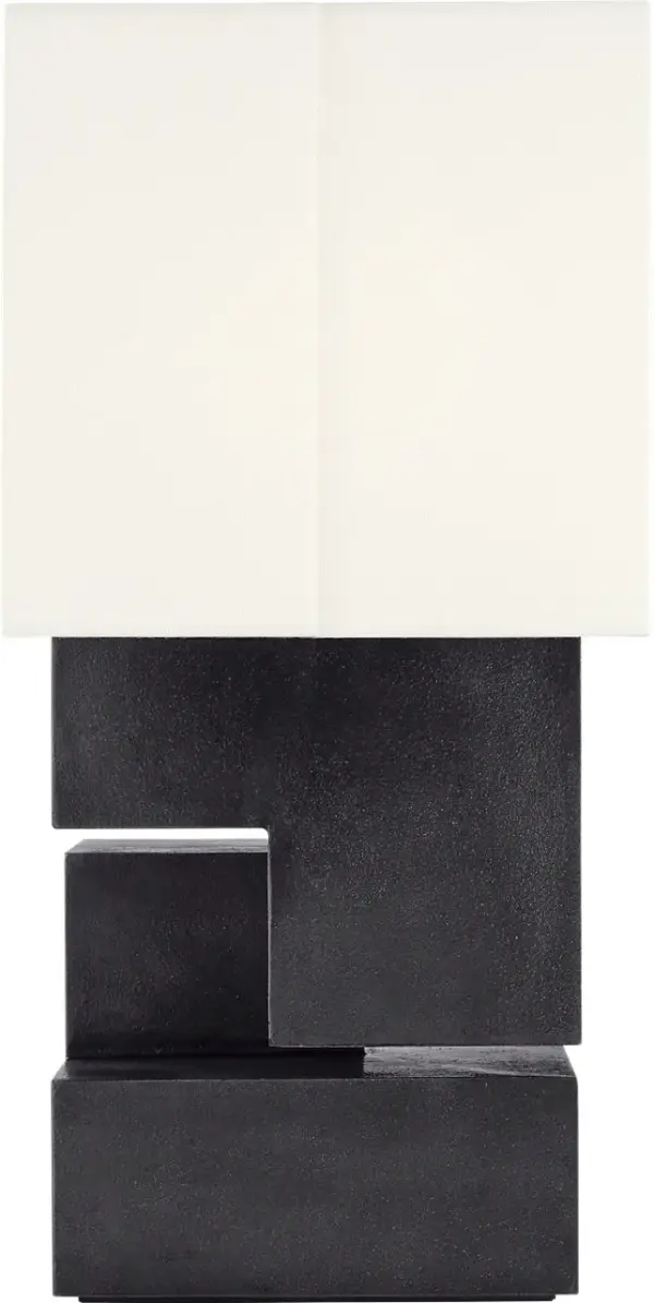 The Nucleo 18" table lamp combines contemporary elegance with timeless design. Its Museum Black finish provides a refined, gallery-quality aesthetic while the linen shade softens the light for ambient illumination.