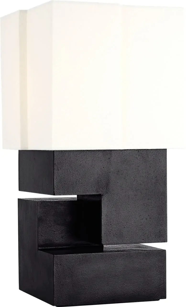 Sophisticated Museum Black Table Lamp with Classic Linen Shade - Image 2