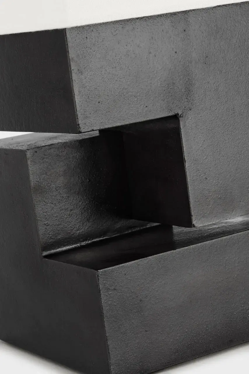 Sophisticated Museum Black Table Lamp with Classic Linen Shade - Image 3