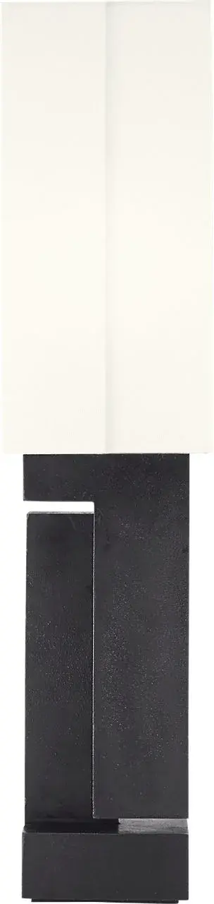 The Nucleo table lamp combines contemporary elegance with timeless appeal. Its Museum Black finish and natural linen shade create a refined aesthetic perfect for modern and transitional interiors. - alternate view