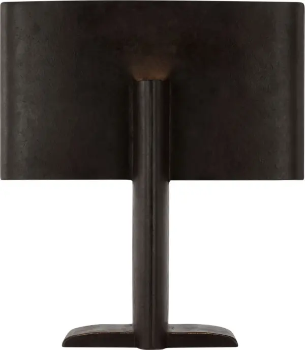 The Lotura table lamp features a striking intersecting geometric form in Museum Black finish. At 17" tall, it delivers architectural presence with contemporary elegance, perfect for modern interiors seeking statement lighting. - alternate view