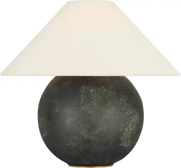 The Lindo 14" Accent Lamp combines sophisticated metalwork in a luminous Aurora finish with a timeless linen shade. Its compact 14-inch height makes it perfect for layered lighting in bedrooms, living spaces, and offices.