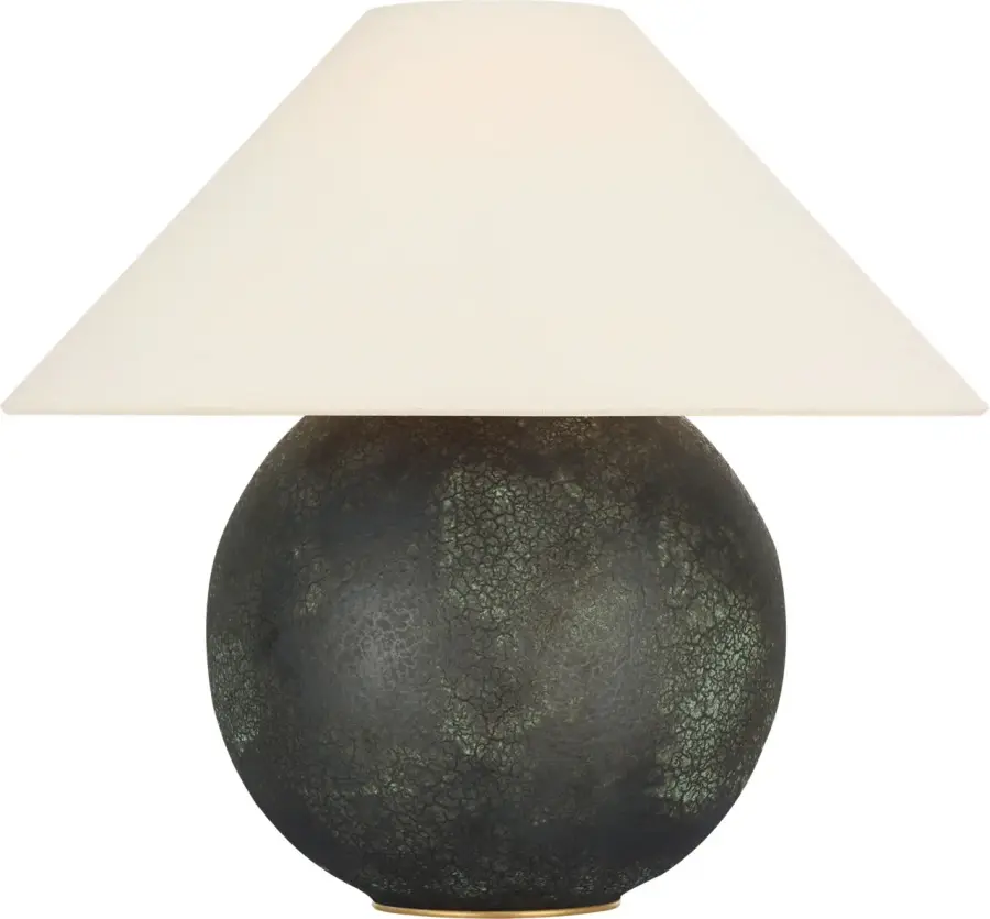 Elegant Accent Lamp with Warm Aurora Finish and Classic Linen Shade - Image 1