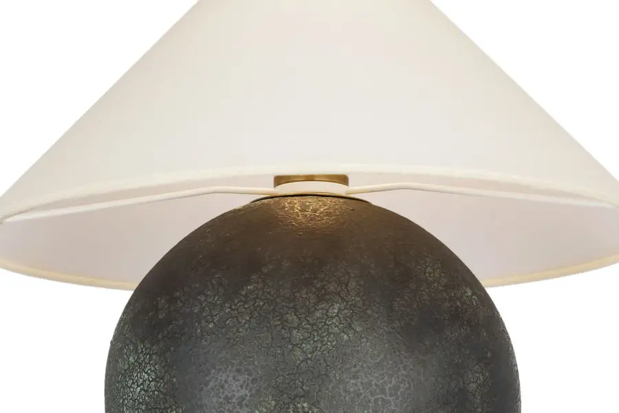 Elegant Accent Lamp with Warm Aurora Finish and Classic Linen Shade - Image 2