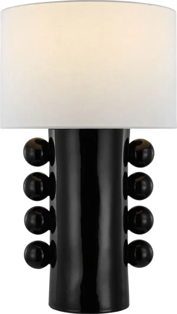 The Tiglia Tall Cordless Table Lamp combines sophisticated design with modern convenience. Its cordless functionality offers placement flexibility while the black finish and linen shade create a refined aesthetic.