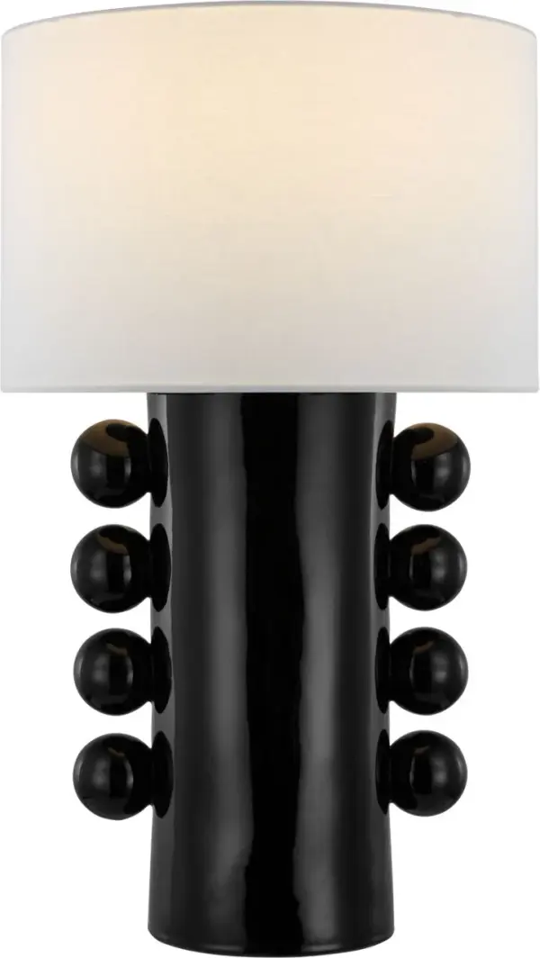 The Tiglia Tall Cordless Table Lamp combines sophisticated design with modern convenience. Its cordless functionality offers placement flexibility while the black finish and linen shade create a refined aesthetic. - alternate view