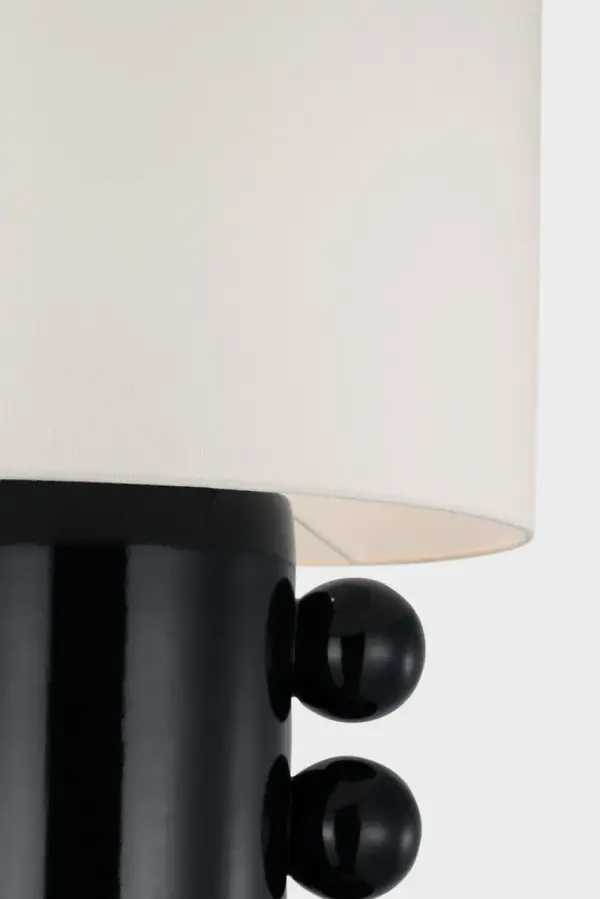 Tiglia Tall Cordless Table Lamp in Black with Linen Shade - Image 4
