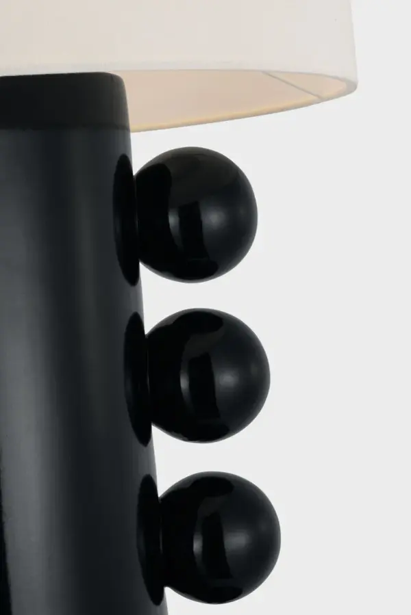 Tiglia Tall Cordless Table Lamp in Black with Linen Shade - Image 6