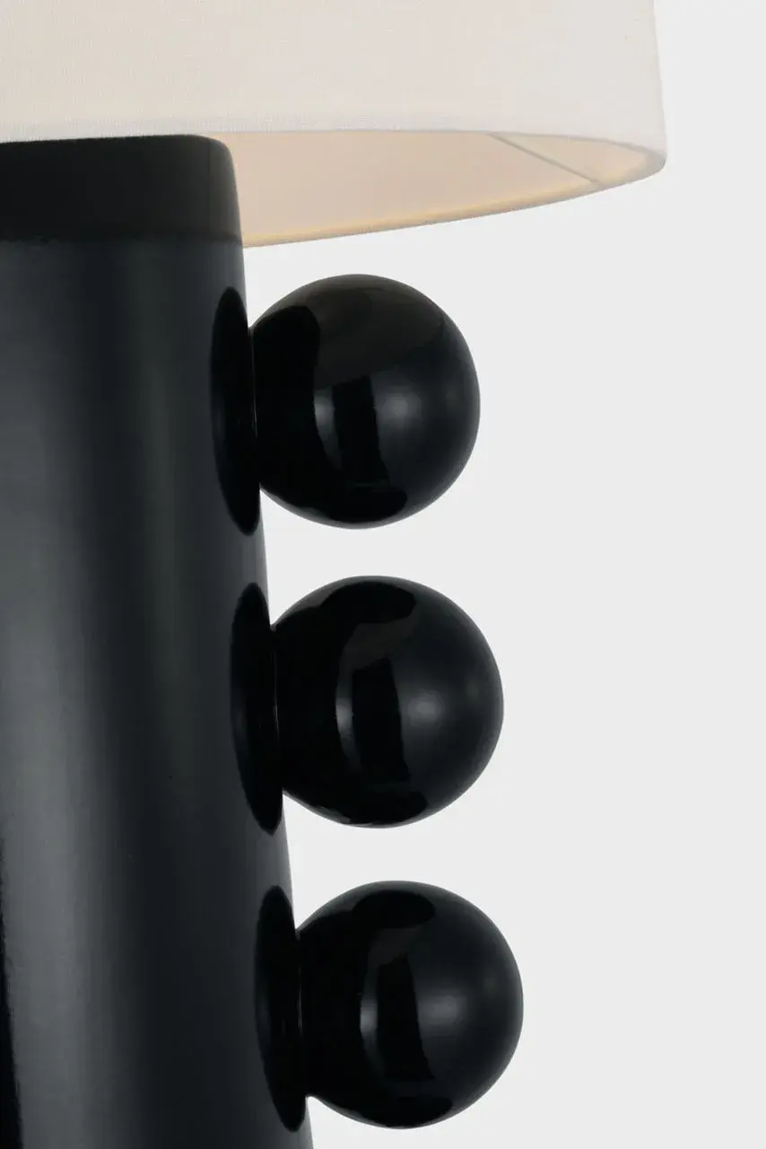 Tiglia Tall Cordless Table Lamp in Black with Linen Shade - Image 6