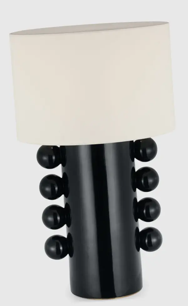 Tiglia Tall Cordless Table Lamp in Black with Linen Shade - Image 7
