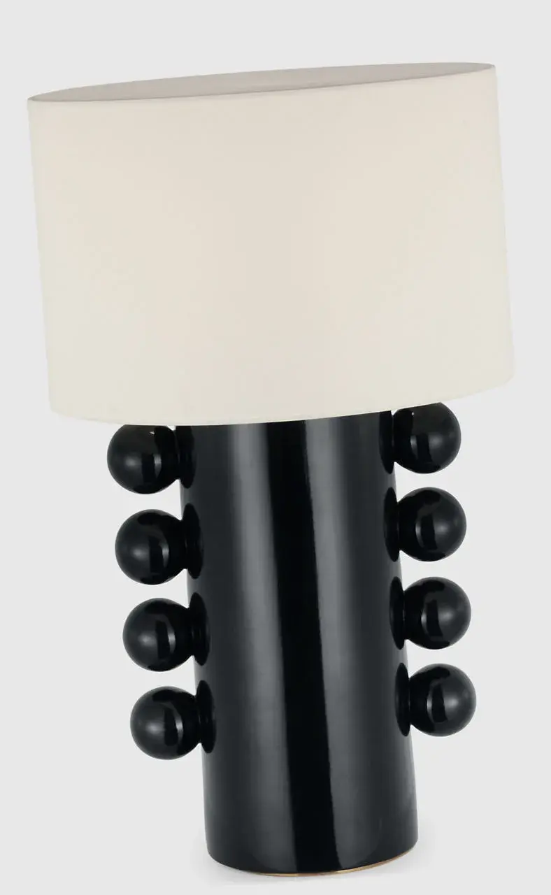 Tiglia Tall Cordless Table Lamp in Black with Linen Shade - Image 7