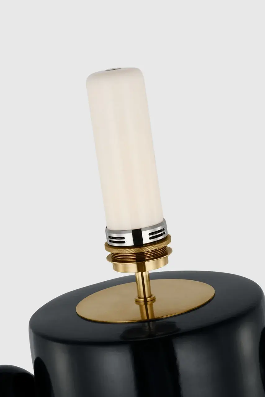 Tiglia Tall Cordless Table Lamp in Black with Linen Shade - Image 8