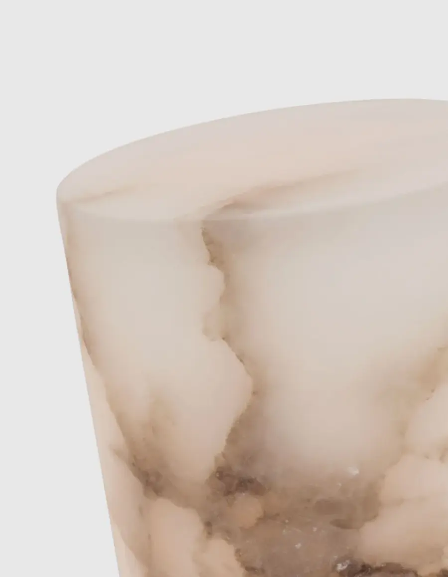 Tourne 12" Rechargeable Table Lamp in Alabaster - Image 3