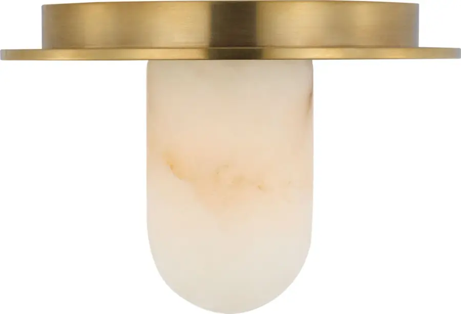 Elegant Compact Flush Mount with Warm Alabaster Glow - Image 2
