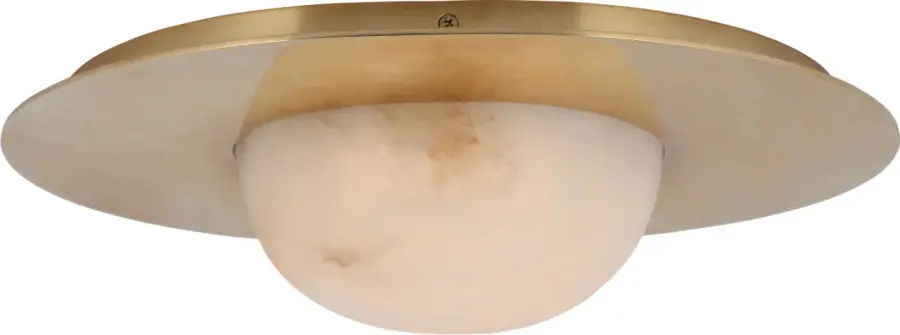Elegant Flush Mount with Warm Brass and Luminous Alabaster - Image 1