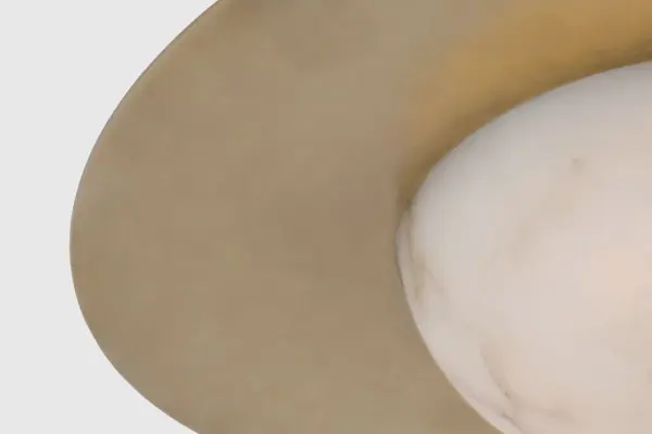 Sophisticated 21" Flush Mount with Warm Brass and Alabaster Elegance - Image 3