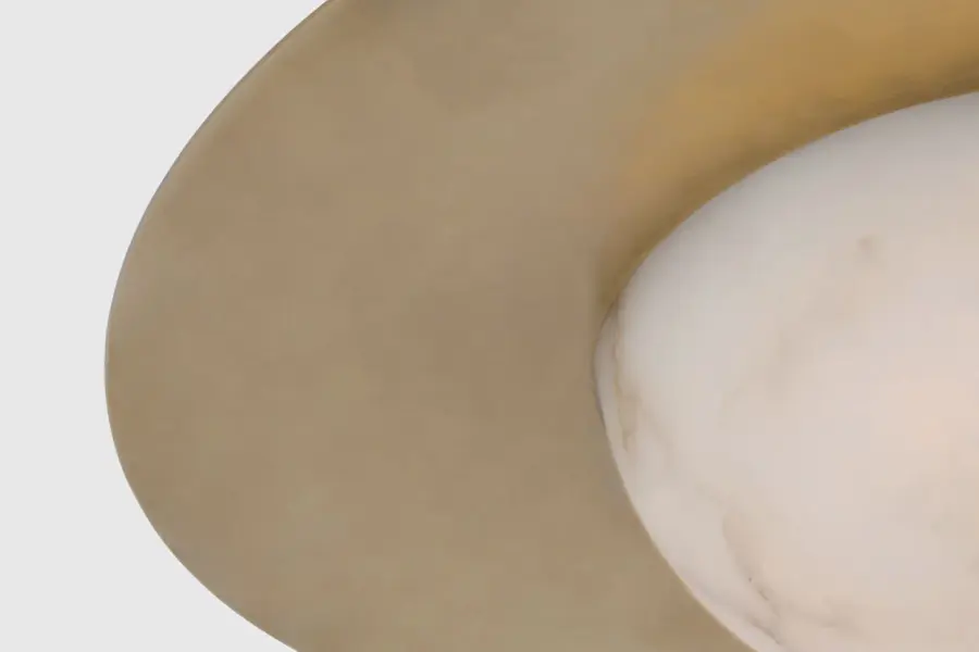 Sophisticated 21" Flush Mount with Warm Brass and Alabaster Elegance - Image 3