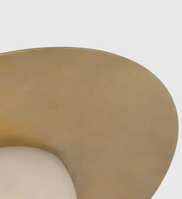 Sophisticated 21" Flush Mount with Warm Brass and Alabaster Elegance - Image 4