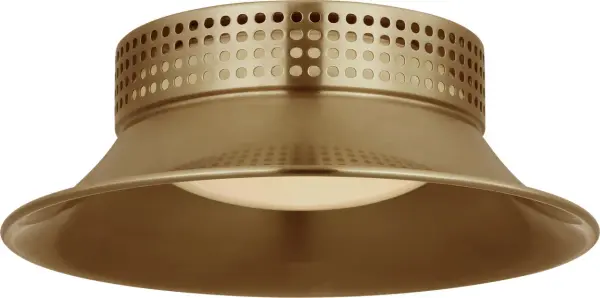 The Precision 7" Flush Mount combines refined brass craftsmanship with clean white glass for a sophisticated lighting solution. Its compact profile makes it ideal for smaller spaces requiring ambient illumination.