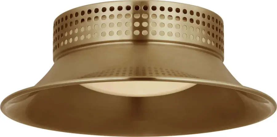 Precision 7" Flush Mount in Antique-Burnished Brass with White Glass - Image 1