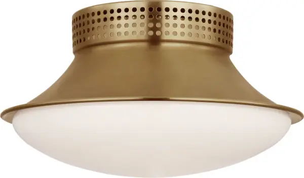 The Precision 9" Flush Mount combines classic brass warmth with clean downlight functionality. Its compact profile and white glass diffuser make it ideal for spaces with lower ceilings or where subtle elegance is desired.