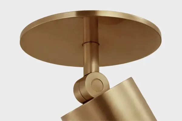 The Precision 3" Directional Monopoint offers focused task lighting in a compact flush mount design. Its adjustable head and warm antique brass finish make it ideal for accent lighting in smaller spaces. - alternate view