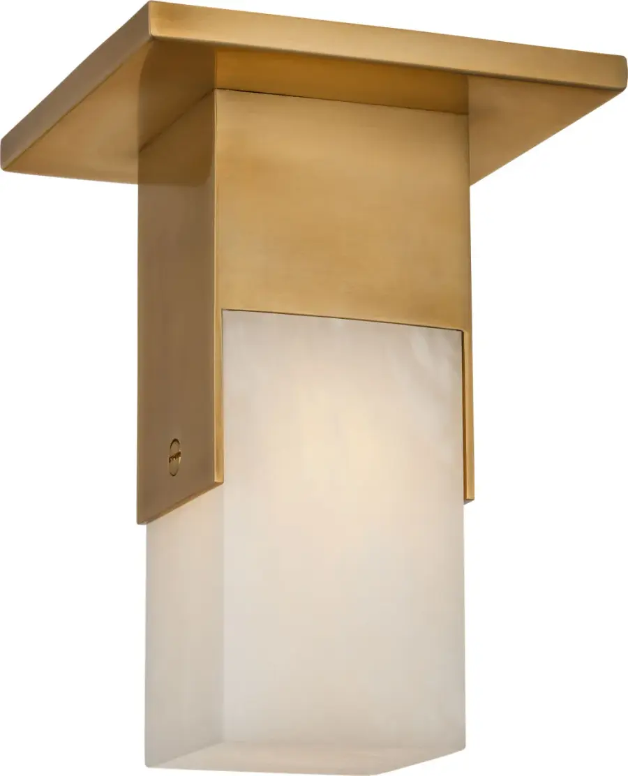 Covet Short Monopoint Flush Mount in Antique-Burnished Brass with Alabaster - Image 1