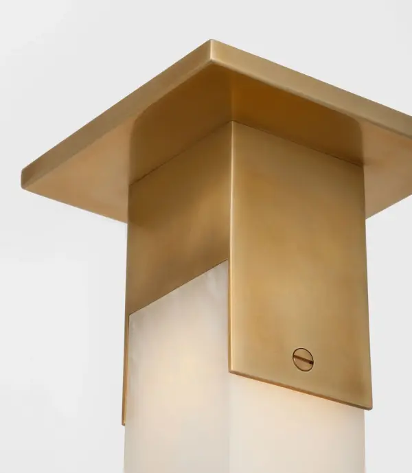 Covet Short Monopoint Flush Mount in Antique-Burnished Brass with Alabaster - Image 3