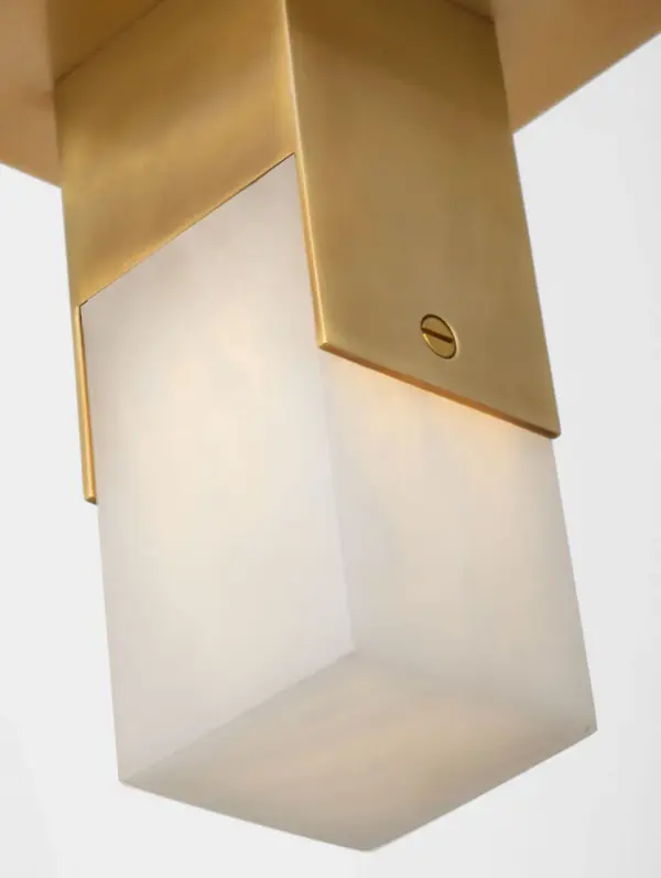 Covet Short Monopoint Flush Mount in Antique-Burnished Brass with Alabaster - Image 4