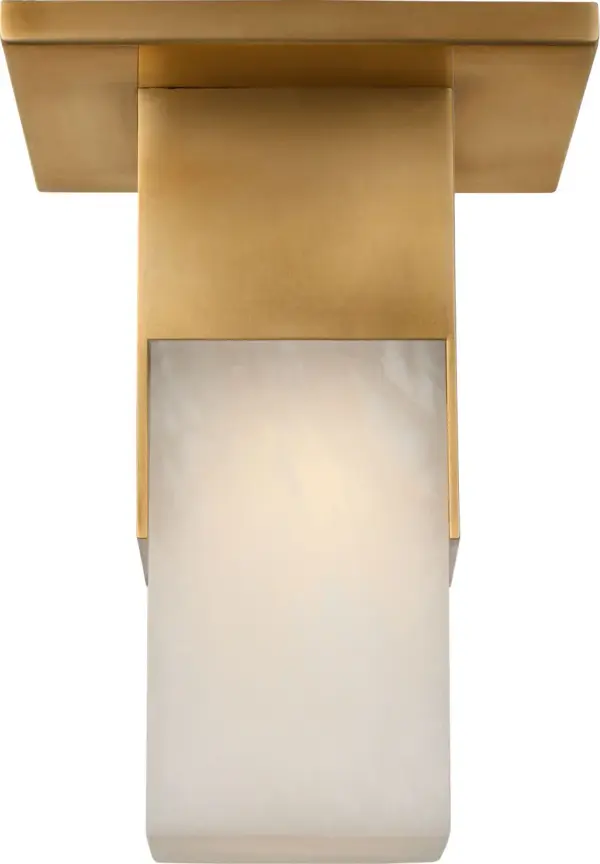 Covet Short Monopoint Flush Mount in Antique-Burnished Brass with Alabaster - Image 5