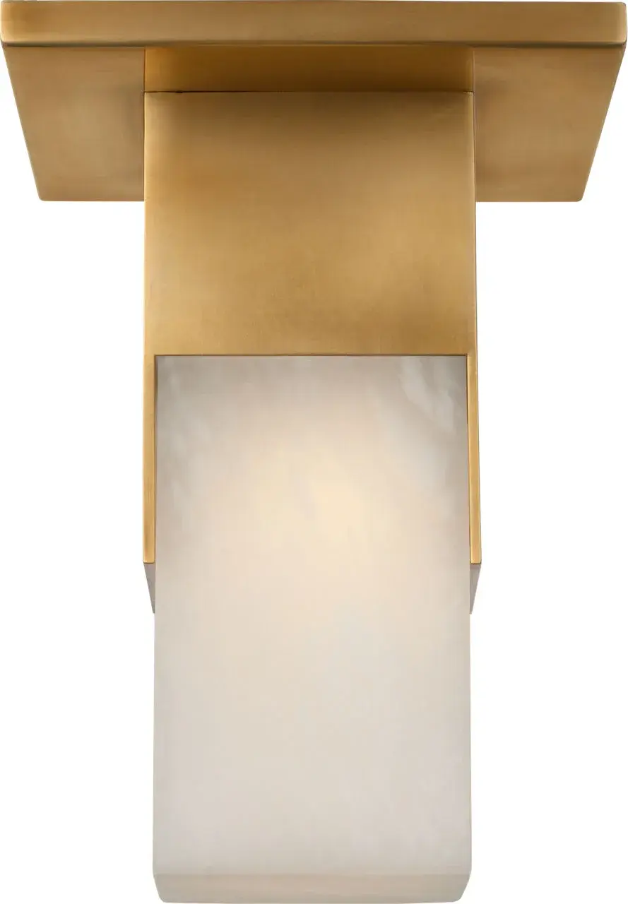 Covet Short Monopoint Flush Mount in Antique-Burnished Brass with Alabaster - Image 5