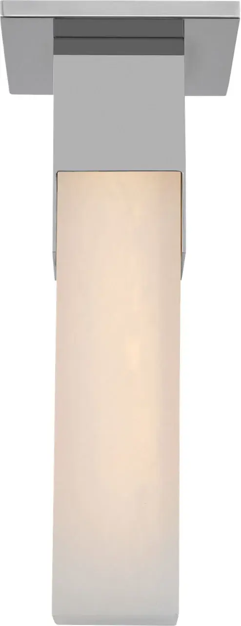 The Covet Monopoint combines polished nickel hardware with natural alabaster for a sophisticated, low-profile lighting solution. Perfect for spaces with standard ceiling heights requiring refined illumination. - alternate view