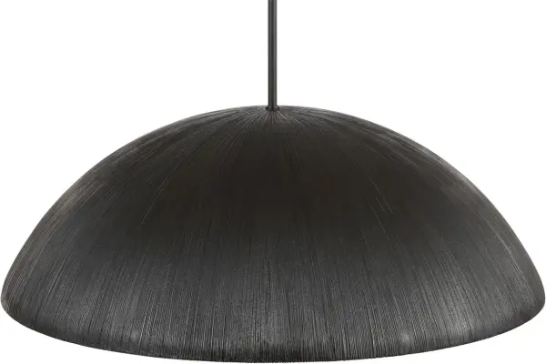 Utopia 30" Sculpted Pendant in Aged Iron with White Glass - Image 2