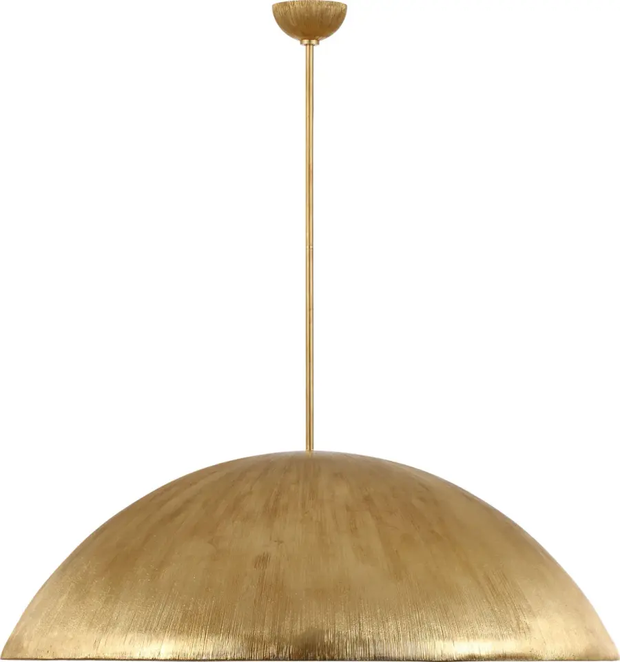 Utopia 48" Sculpted Pendant in Gild with White Glass - Image 1