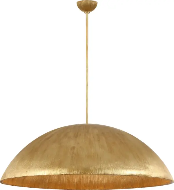 Utopia 48" Sculpted Pendant in Gild with White Glass - Image 3