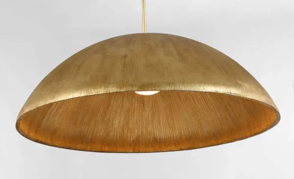 Utopia 48" Sculpted Pendant in Gild with White Glass - Image 5