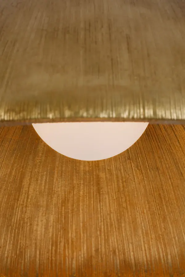 Utopia 48" Sculpted Pendant in Gild with White Glass - Image 10