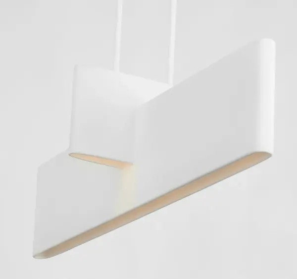 Lotura 36" Intersecting Linear Pendant in Museum White - Image 5