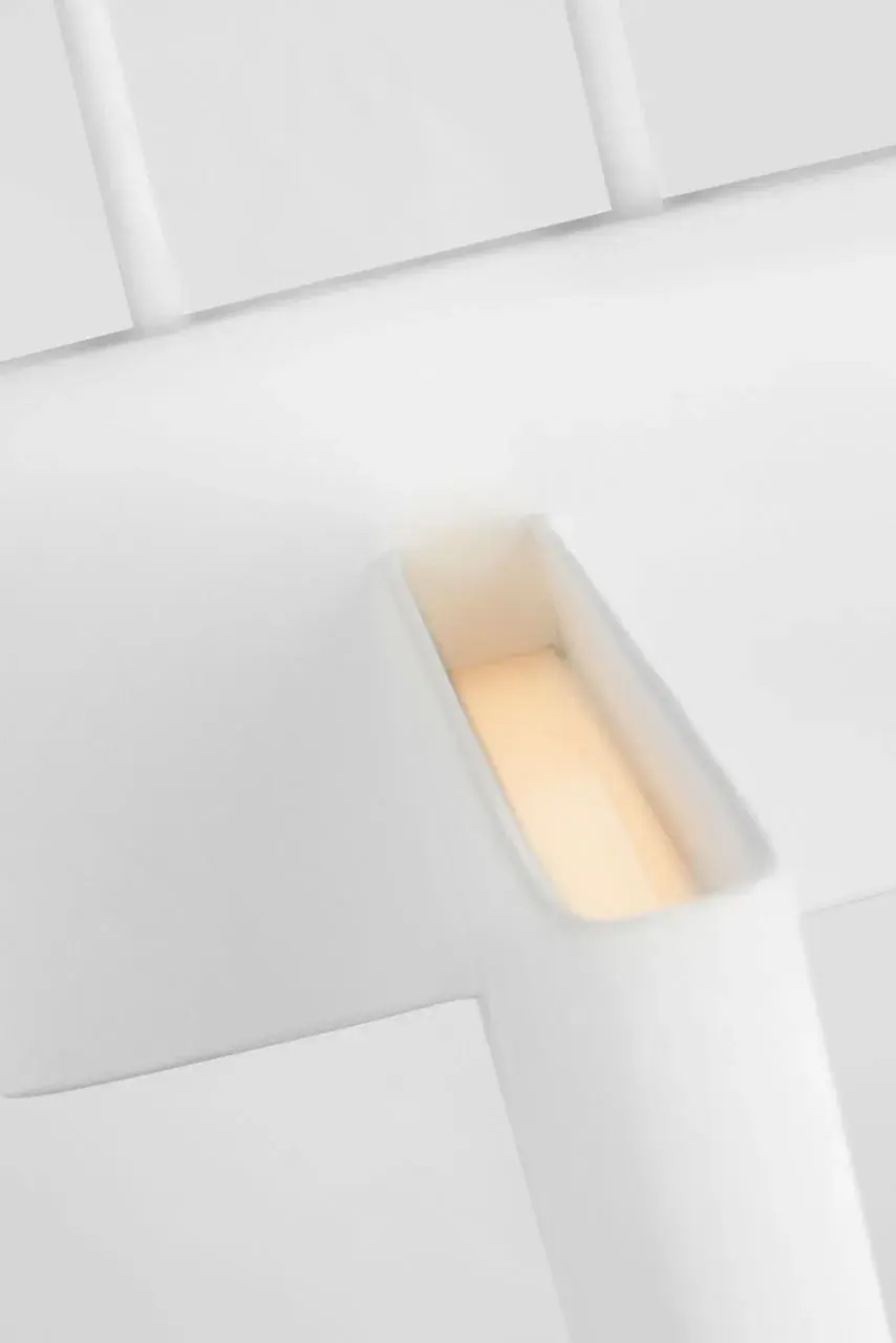 Lotura 36" Intersecting Linear Pendant in Museum White - Image 7