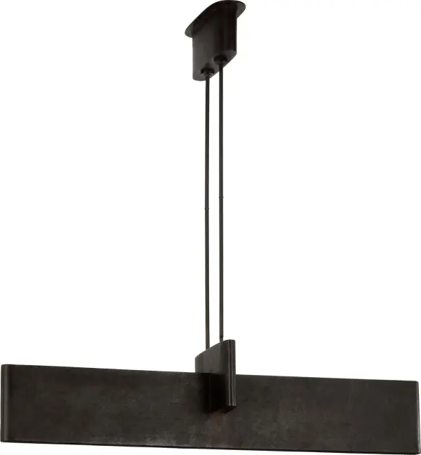 The Lotura 48" pendant makes a dramatic impact with its intersecting linear framework in sophisticated Museum Black. Perfect for modern dining rooms and kitchen islands, this large-scale fixture combines sculptural presence with contemporary elegance.