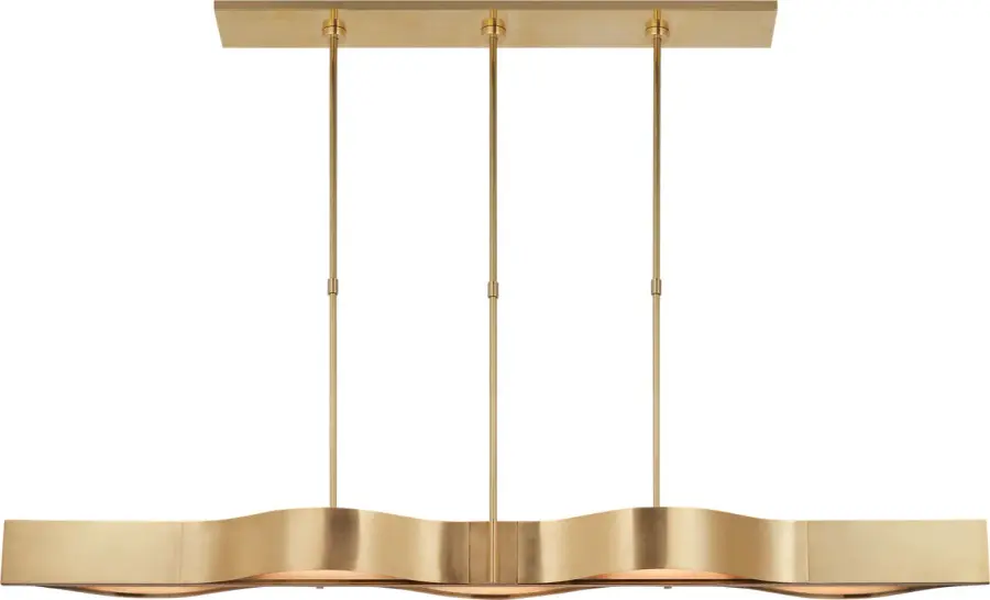 Avant 60" Linear Pendant in Antique-Burnished Brass with Frosted Glass - Image 1