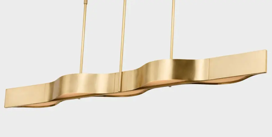 Avant 60" Linear Pendant in Antique-Burnished Brass with Frosted Glass - Image 4