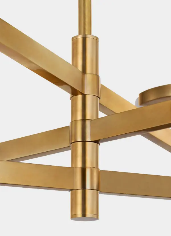 Melange 36" Floating Disc Chandelier in Antique-Burnished Brass with Alabaster - Image 3