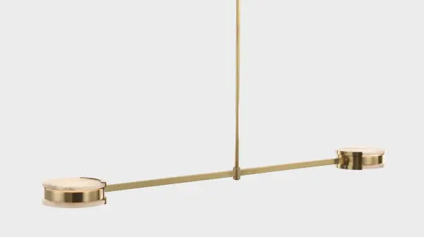 Melange 54" Linear Pendant in Antique-Burnished Brass with Alabaster - Image 15