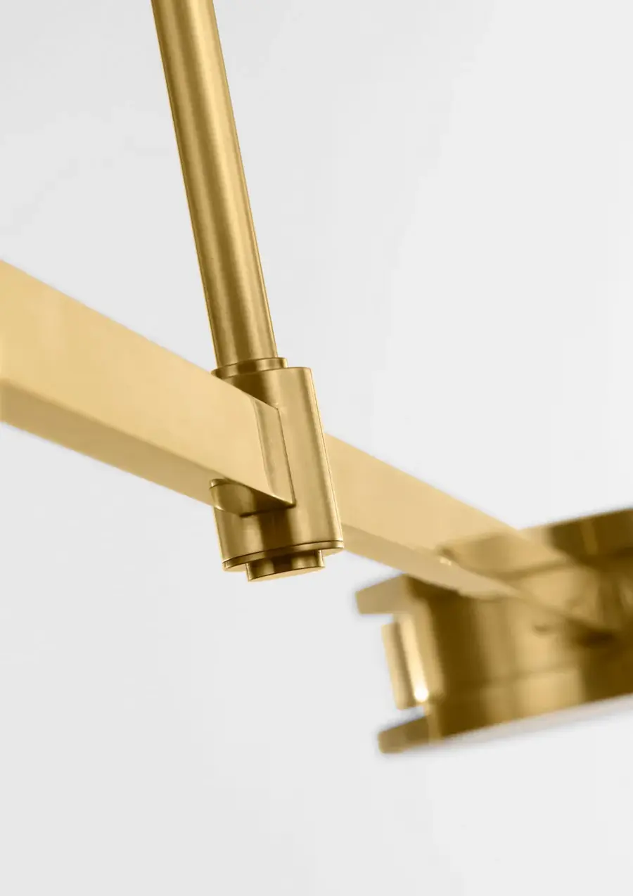 Melange 54" Linear Pendant in Antique-Burnished Brass with Alabaster - Image 16