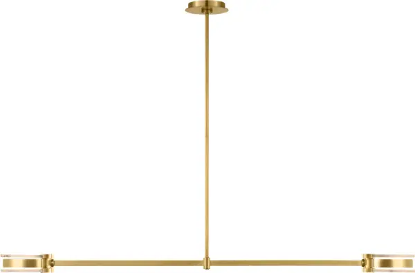 Melange 54" Linear Pendant in Antique-Burnished Brass with Alabaster - Image 24